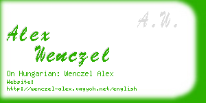 alex wenczel business card